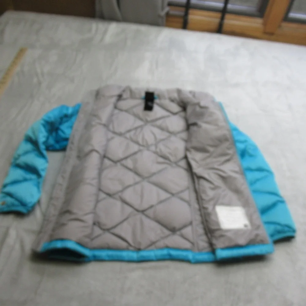 North Face Down Jacket Girls Medium 10/12 Blue Light Quilted‎ Puffer Aconcagua